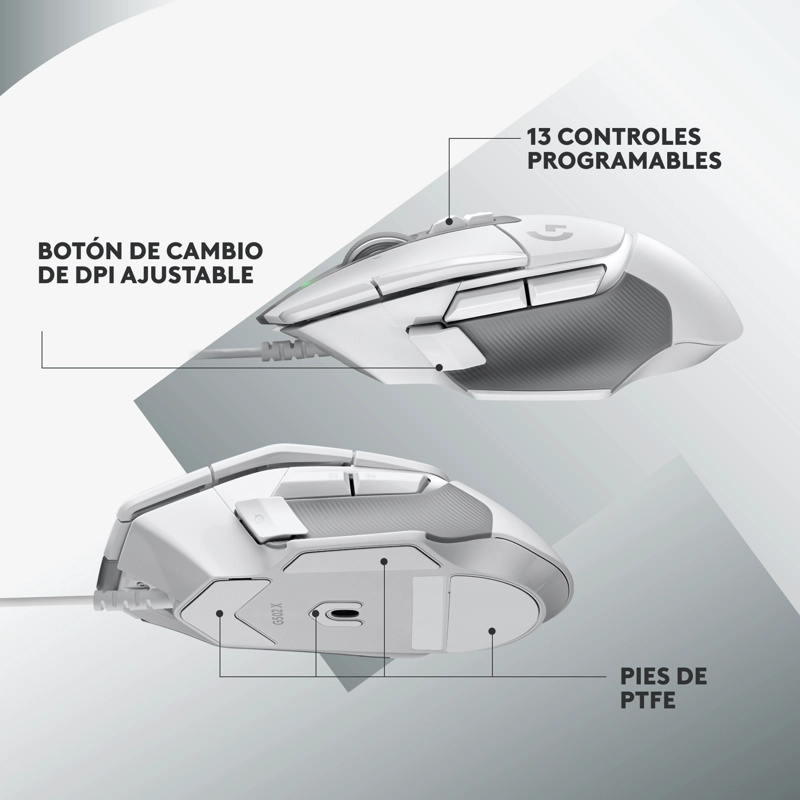 MOUSE LOGITECH G502 X MOUSE CON CABLE BLANCO - 7