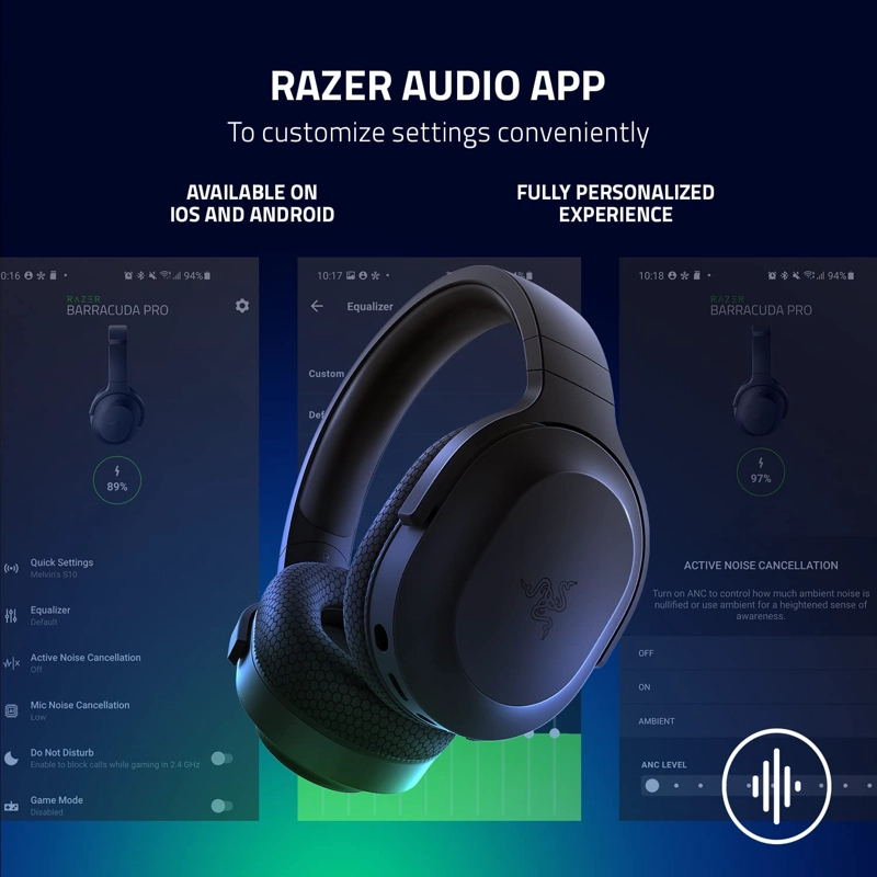 AUDÍFONOS GAMER RAZER HEADSET BARRACUDA X 2022 NEGRO - 6