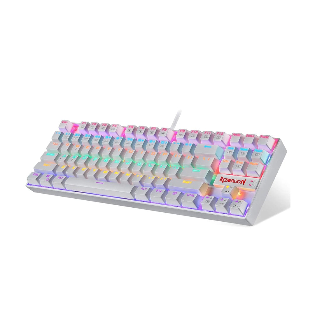 TECLADO GAMER UNIVERSAL REDRAGON KUMARA K552 BLANCO RAINBOW SW RED - 1