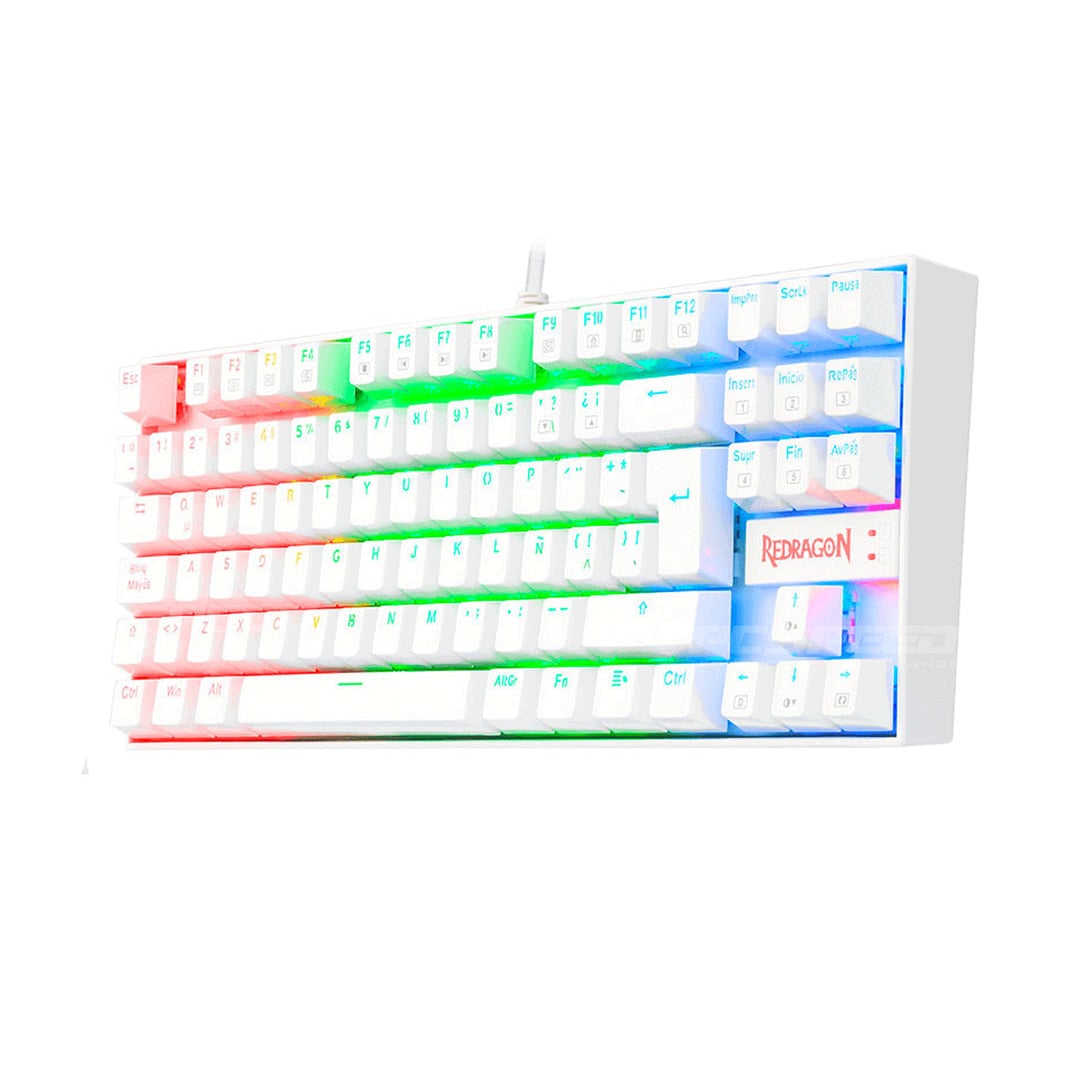 TECLADO GAMER UNIVERSAL REDRAGON KUMARA K552 BLANCO RAINBOW SW RED - 3