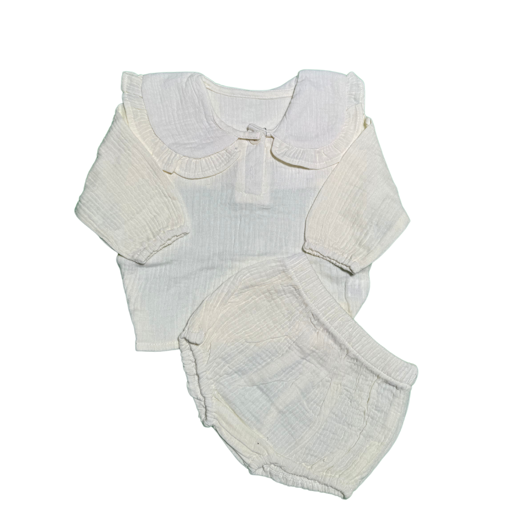 ROPA ALGODON ORGANICO NIÑAS RECIE N NACIDAS 2PCS 73 CM BLANCO - 1