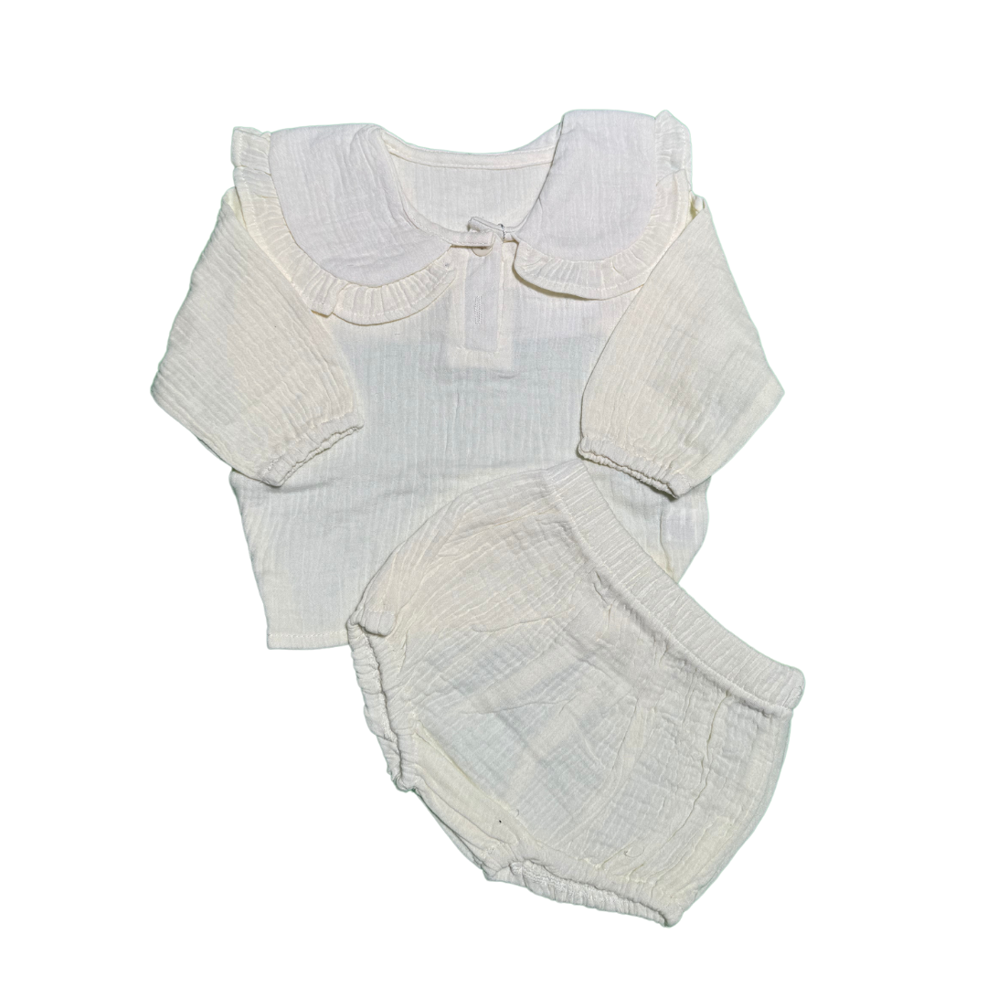 ROPA ALGODON ORGANICO NIÑAS RECIE N NACIDAS 2PCS 73 CM BLANCO - 5