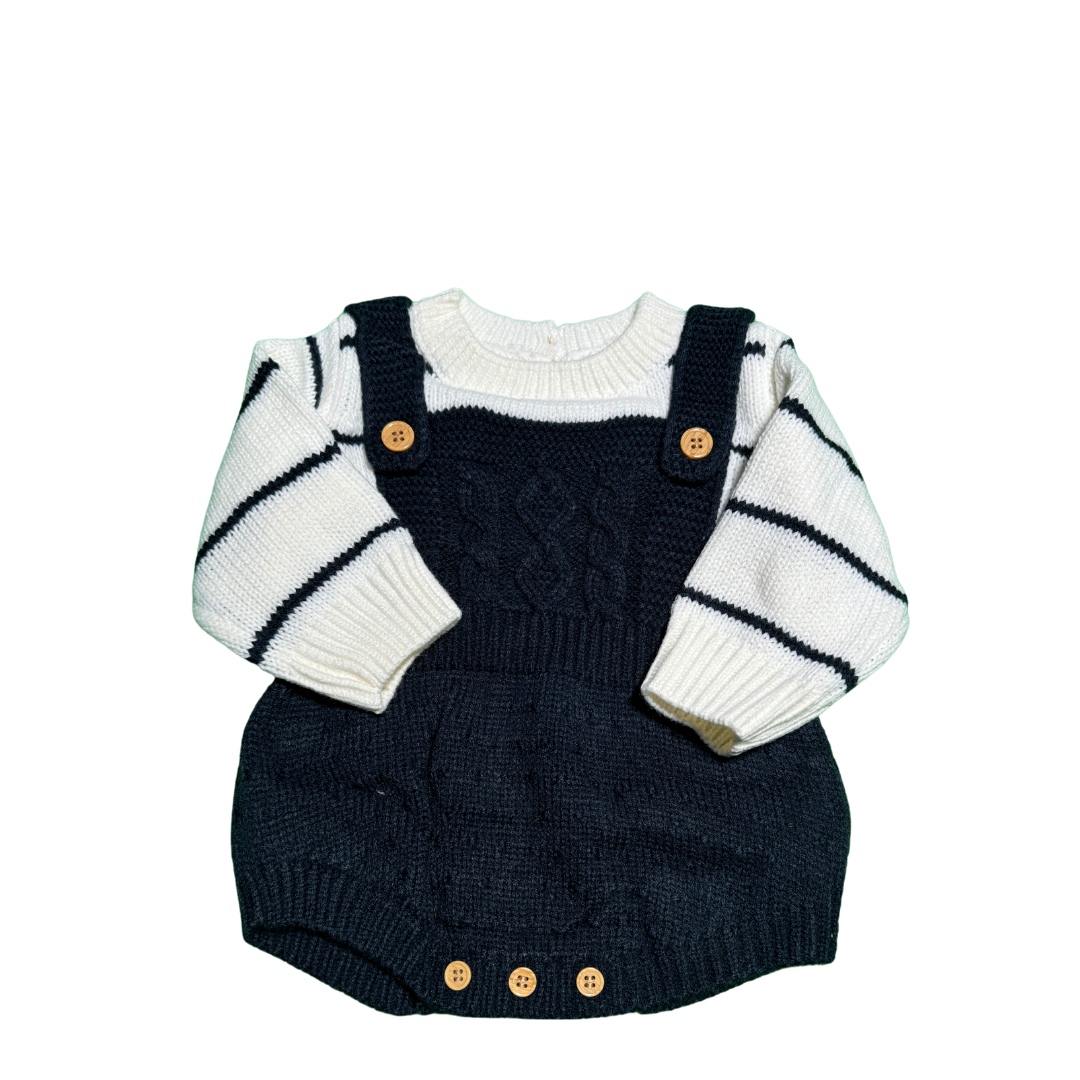 BEBE BODY DE COLOR AZUL COMBINADO CON PATRON DE RAYAS 73 CM - 1