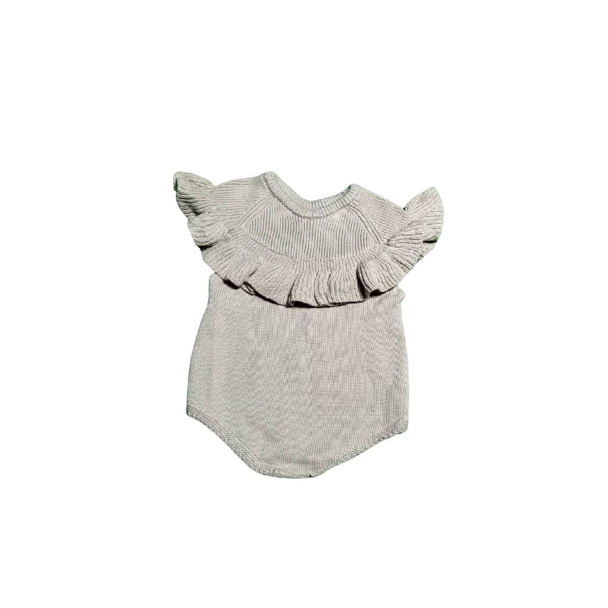 BODY DE ALGODON PARA BEBE TEJIDO A MANO 80 CM BEIGE - 2
