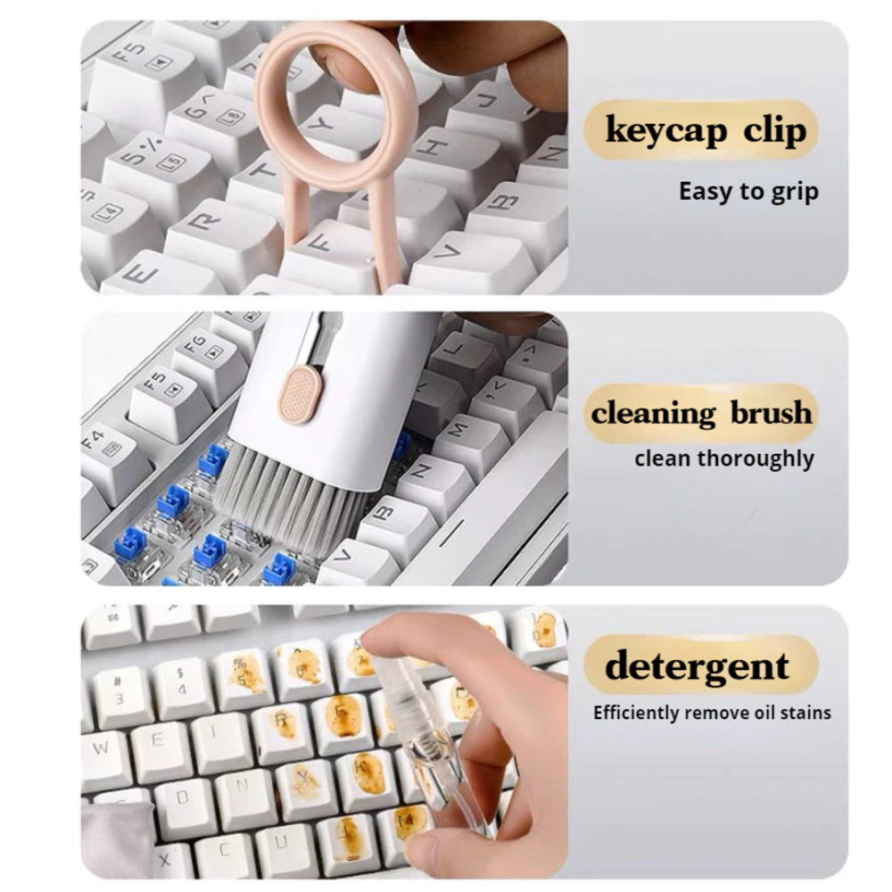 KIT 7 EN 1 CEPILLO LIMPIADOR PARA TECLADOS Y ACCESORIOS AZUL - 7