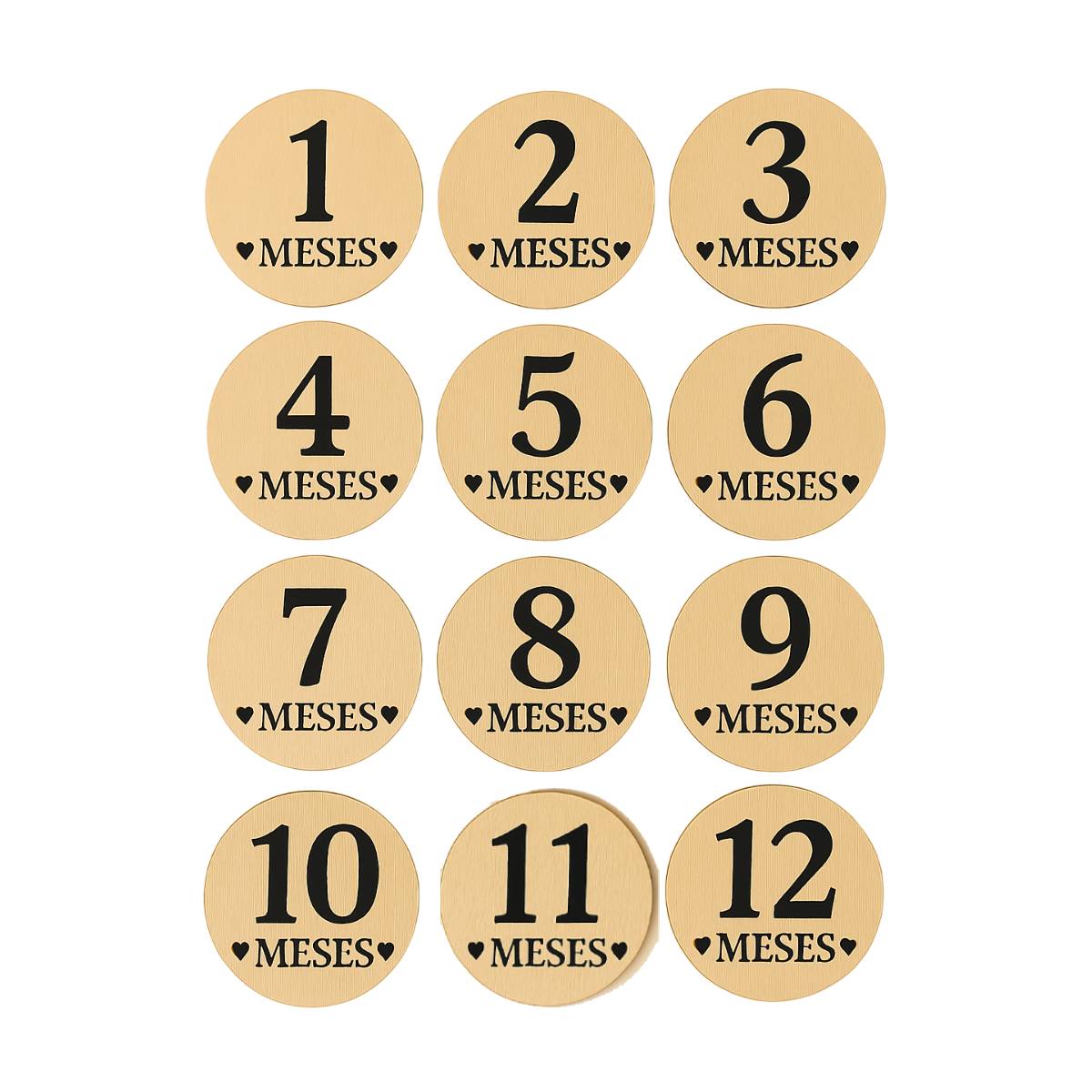 TARJETAS DE MADERA PARA CUMPLE MES BEBE 1 A 12 MESES - 1
