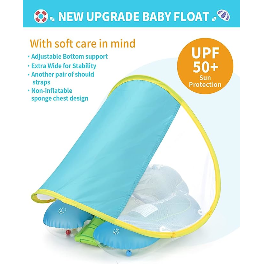 FLOTADOR CELESTE TALLA L NATACIÓN BEBÉ INFLABLE - 2