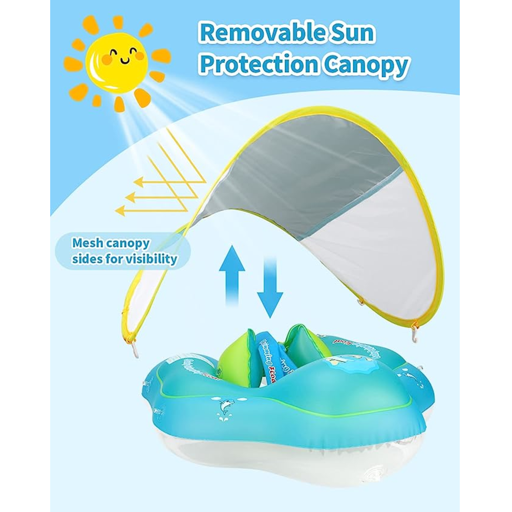 FLOTADOR CELESTE TALLA L NATACIÓN BEBÉ INFLABLE - 3