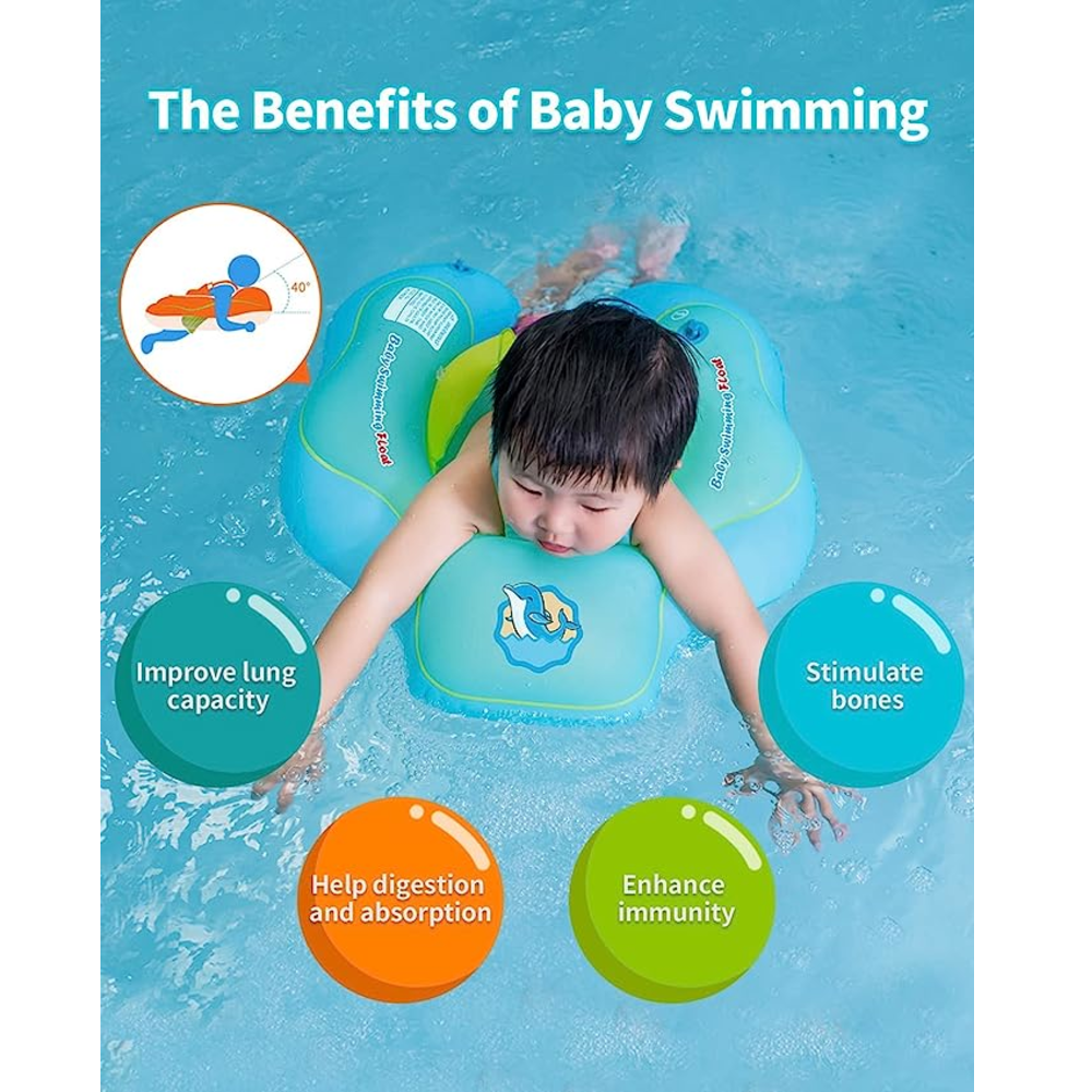 FLOTADOR CELESTE TALLA L NATACIÓN BEBÉ INFLABLE - 5