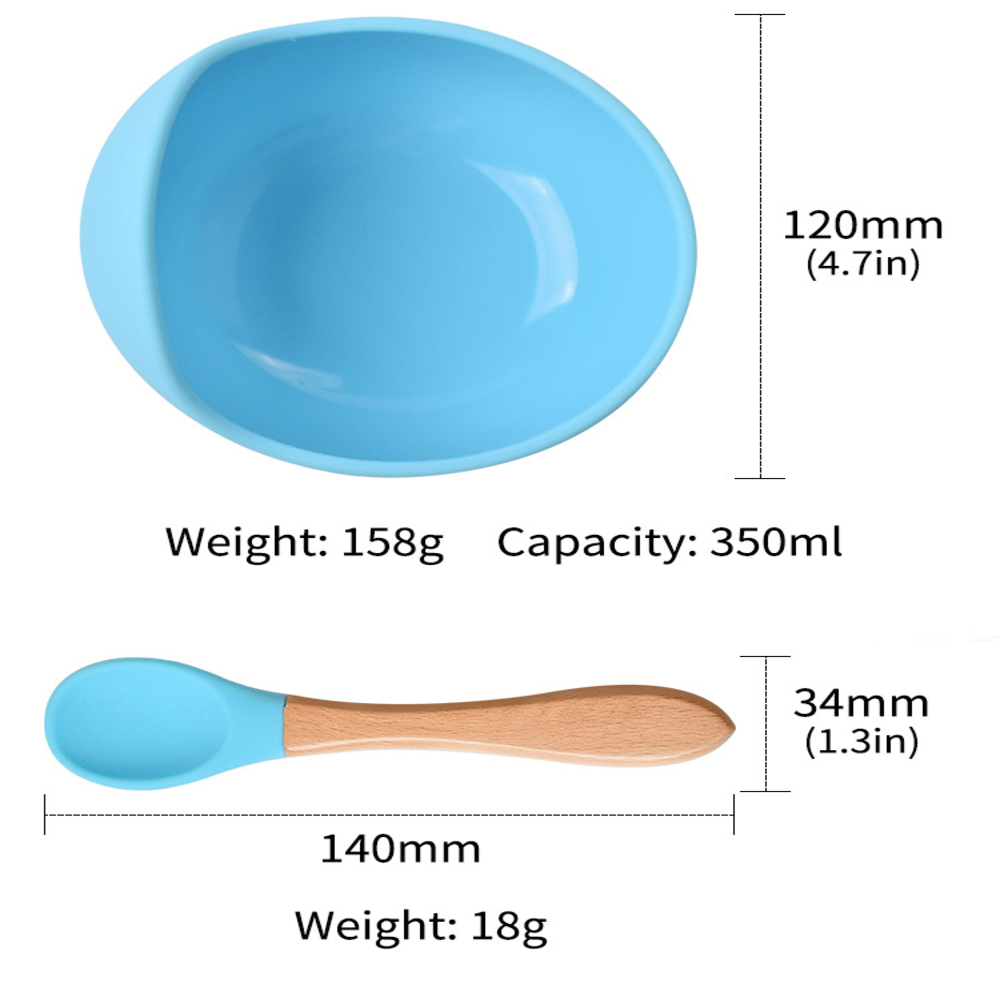 PLATOS ALIMENTACIÓN BEBÉS SILICONA CELESTE - 6