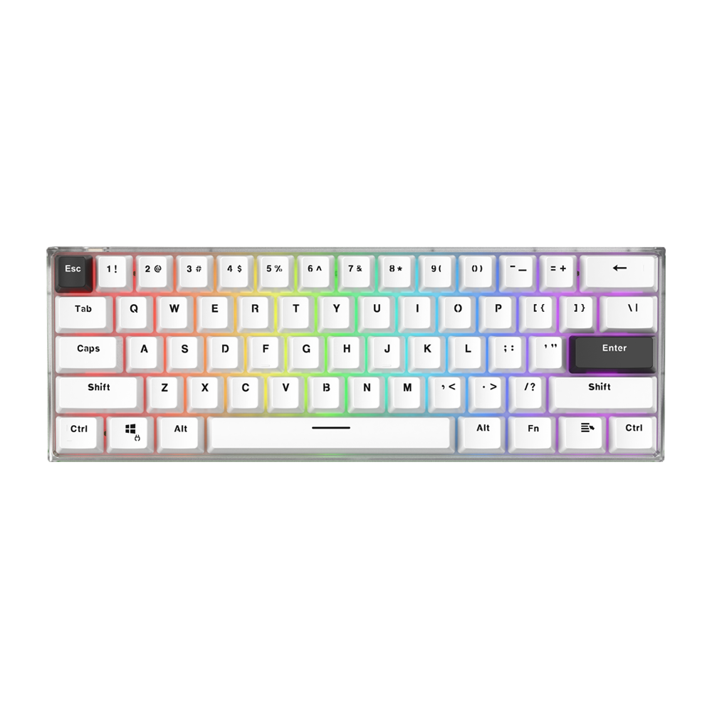 TECLADO GAMER WINDOWS FANTECH MAXFIT 61 MK857 WHITE WIRELESS SW BLUE - 1