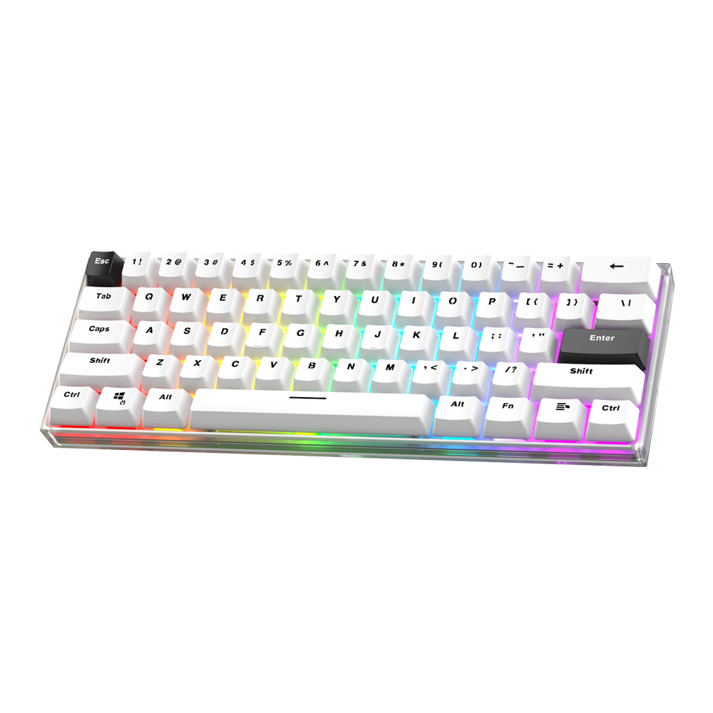TECLADO GAMER WINDOWS FANTECH MAXFIT 61 MK857 WHITE WIRELESS SW BLUE - 2