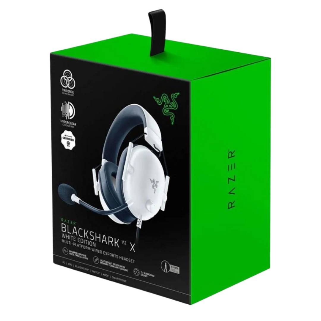 AUDÍFONOS GAMER RAZER HEADSET BLACKSHARK V2 X BLANCO CONECTOR JACK 3.5MM - 4