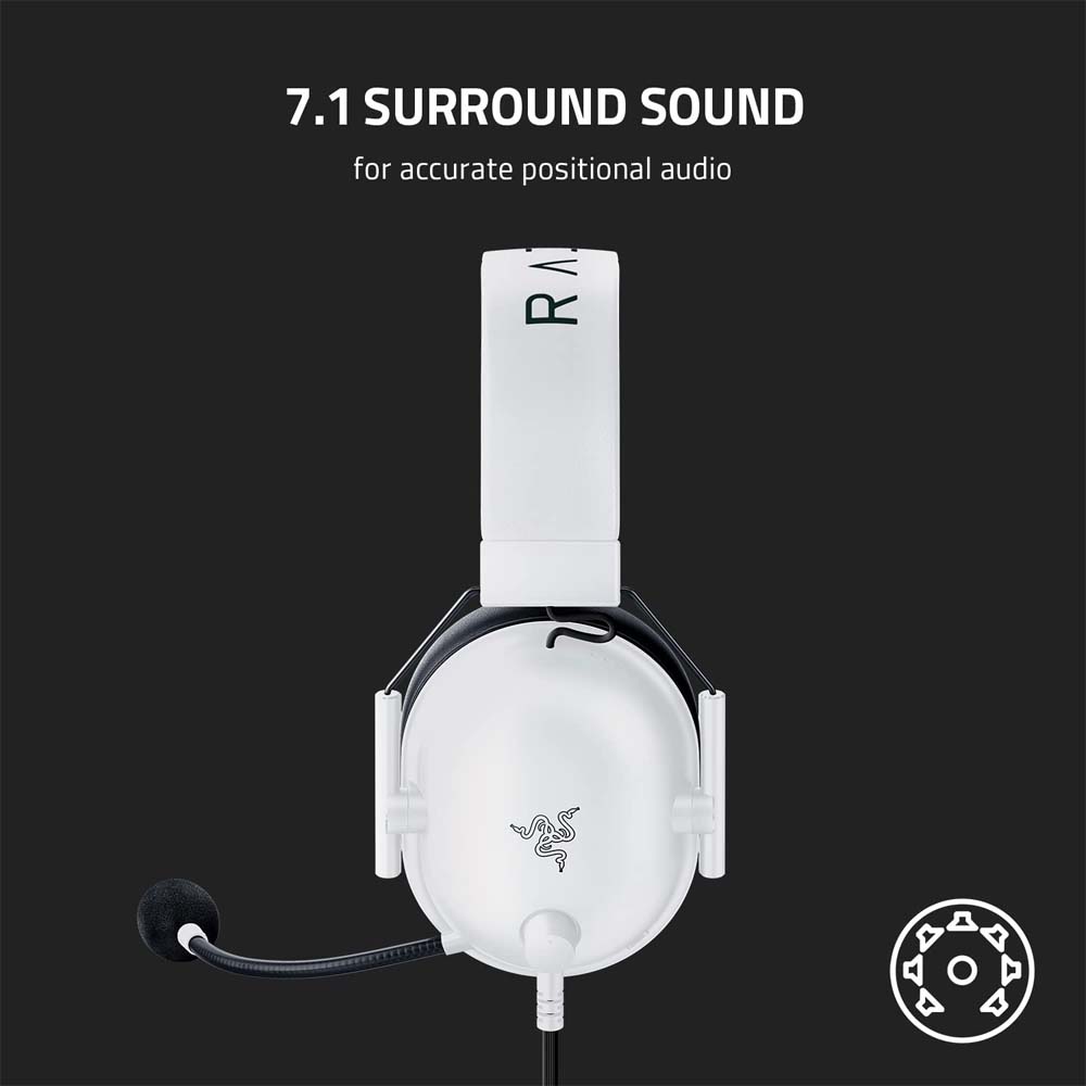 AUDÍFONOS GAMER RAZER HEADSET BLACKSHARK V2 X BLANCO CONECTOR JACK 3.5MM - 5