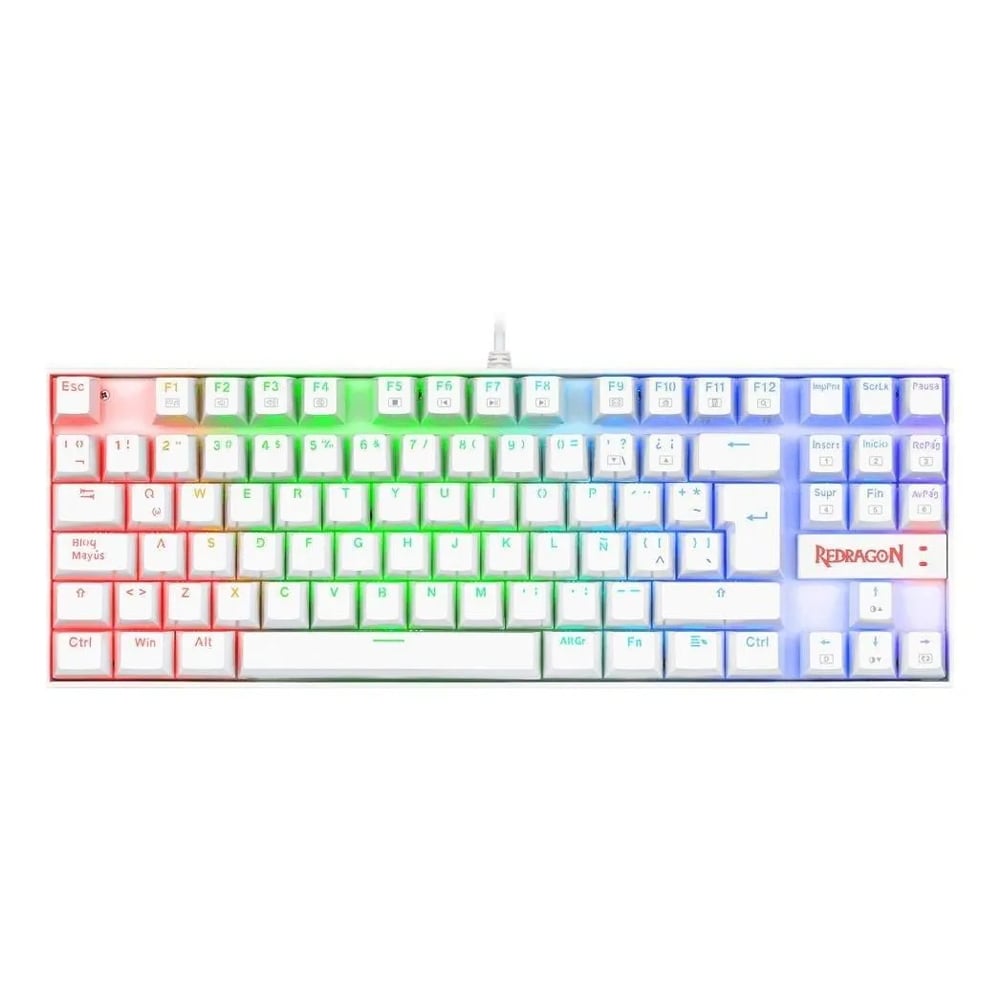 TECLADO GAMER REDRAGON KUMARA K552 BLANCO RGB SW RED - 1
