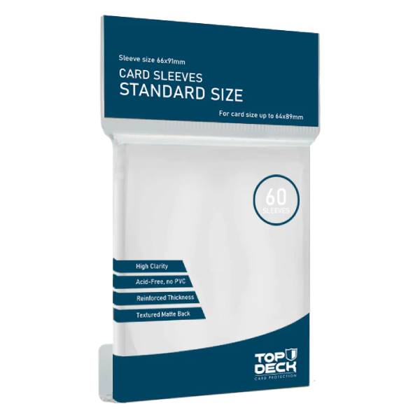 PROTECTOR CARTAS TAMAÑO STANDARD TOP DECK BLANCO 66X91 - 1