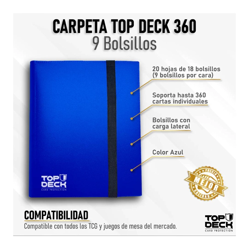 CARPETA TOPDECK 9 BOLSILLOS AZUL - 3