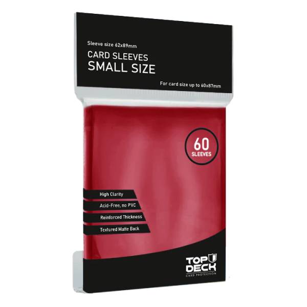 PROTECTOR DE CARTAS TAMAÑO SMALL TOP DECK ROJO (62X89) - 1