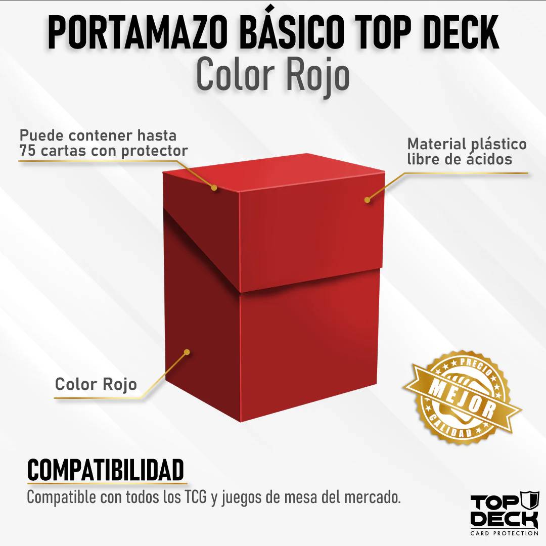 JUEGO CARTAS DECK BOX PLASTICO XL 120 ROJO - 3