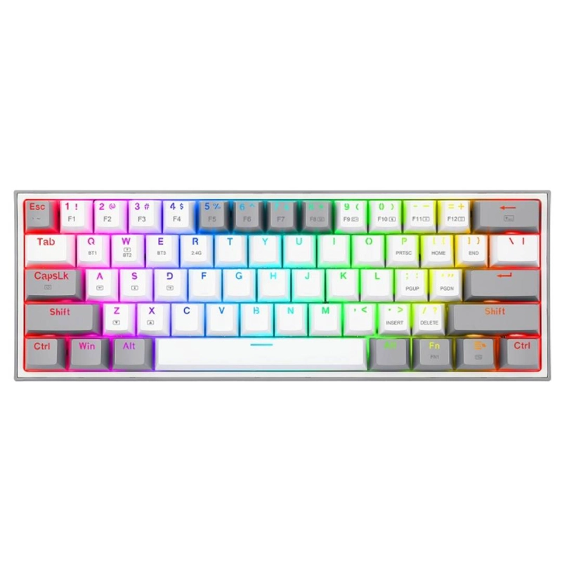 TECLADO REDRAGON FIZZ PRO K616 BLANCO Y GRIS RGB SW RED - 1