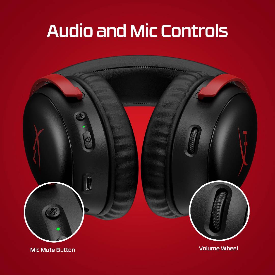 AUDIFONO GAMER WIRELESS HYPERX CLOUD III BLACK/RED - 3