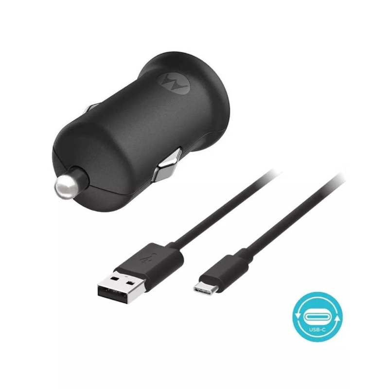 CARGADOR PARA AUTO MOTOROLA TURBO POWER 18W CON CABLE USB-C - 3