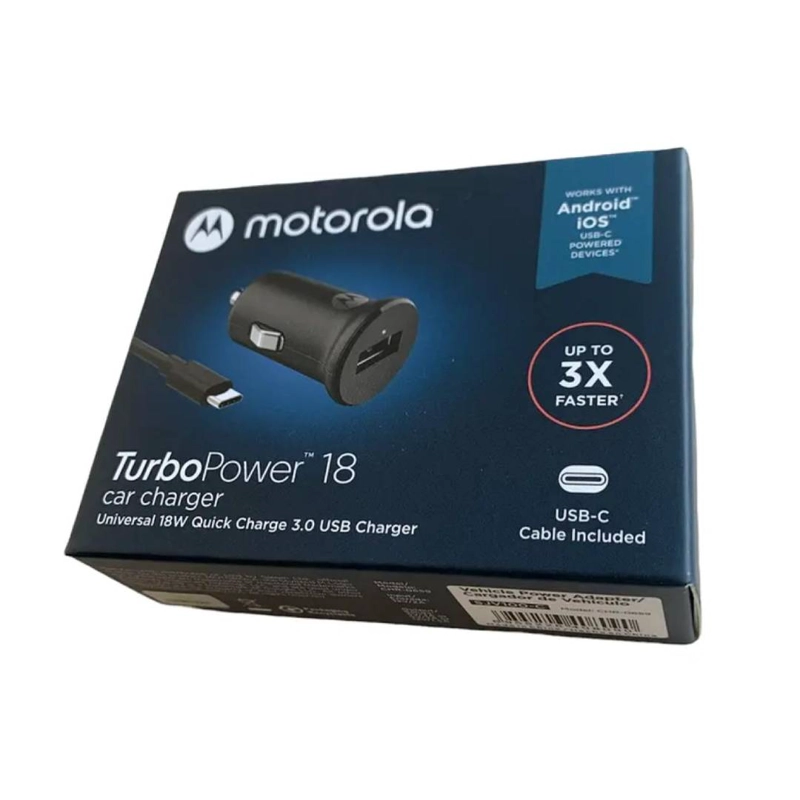 CARGADOR PARA AUTO MOTOROLA TURBO POWER 18W CON CABLE USB-C - 4