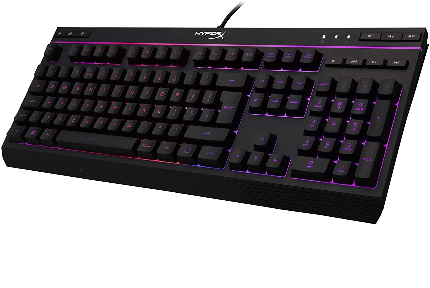 TECLADO GAMER UNIVERSAL HYPERX ALLOY CORE RGB MEMBRANA USB - 2