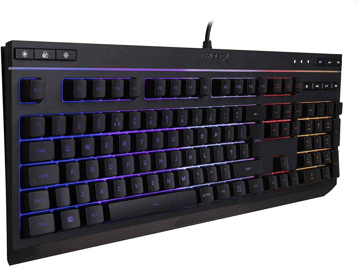 TECLADO GAMER UNIVERSAL HYPERX ALLOY CORE RGB MEMBRANA USB - 4