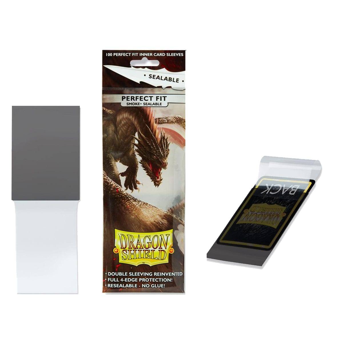 PROTECTORES DRAGON SHIELD: PERFECT FIT SEALABLE- SMOKE 100U - 1