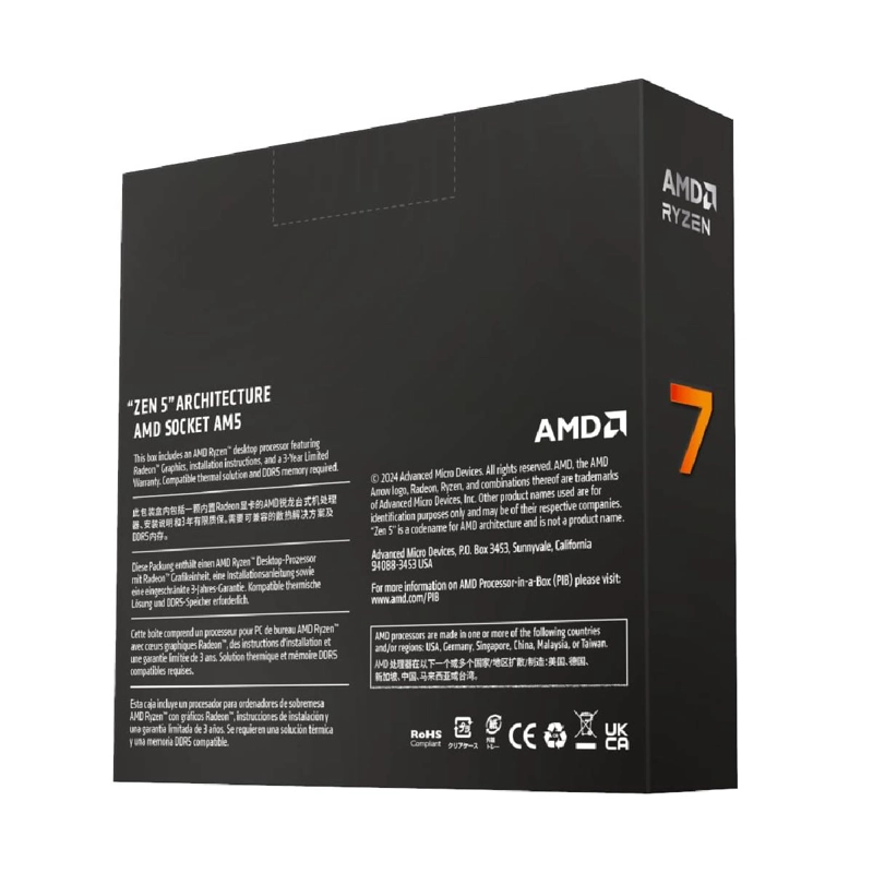 PROCESADOR AMD RYZEN 7 9700X 8C/16T 3.8-5.5GHZ AM5 - 2