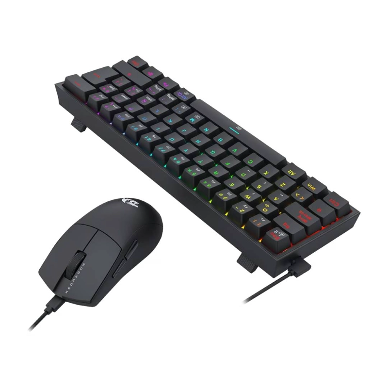 COMBO REDRAGON TECLADO + MOUSE K617RGB SP + M724 NEGRO S143 - 3
