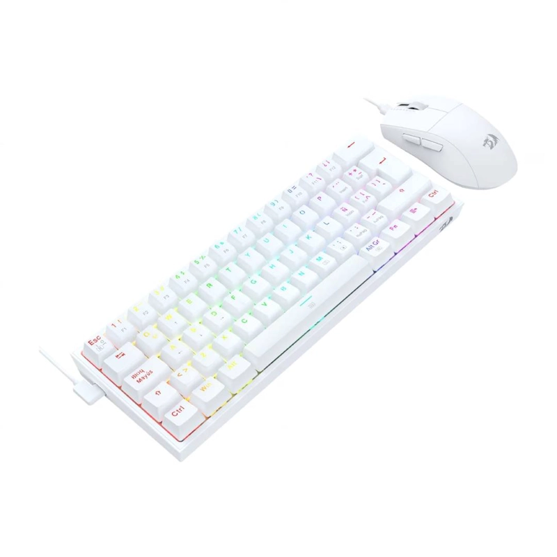 COMBO REDRAGON TECLADO + MOUSE K617RGB SP M724 BLANCO S143W - 4