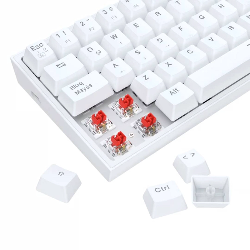 COMBO REDRAGON TECLADO + MOUSE K617RGB SP M724 BLANCO S143W - 5