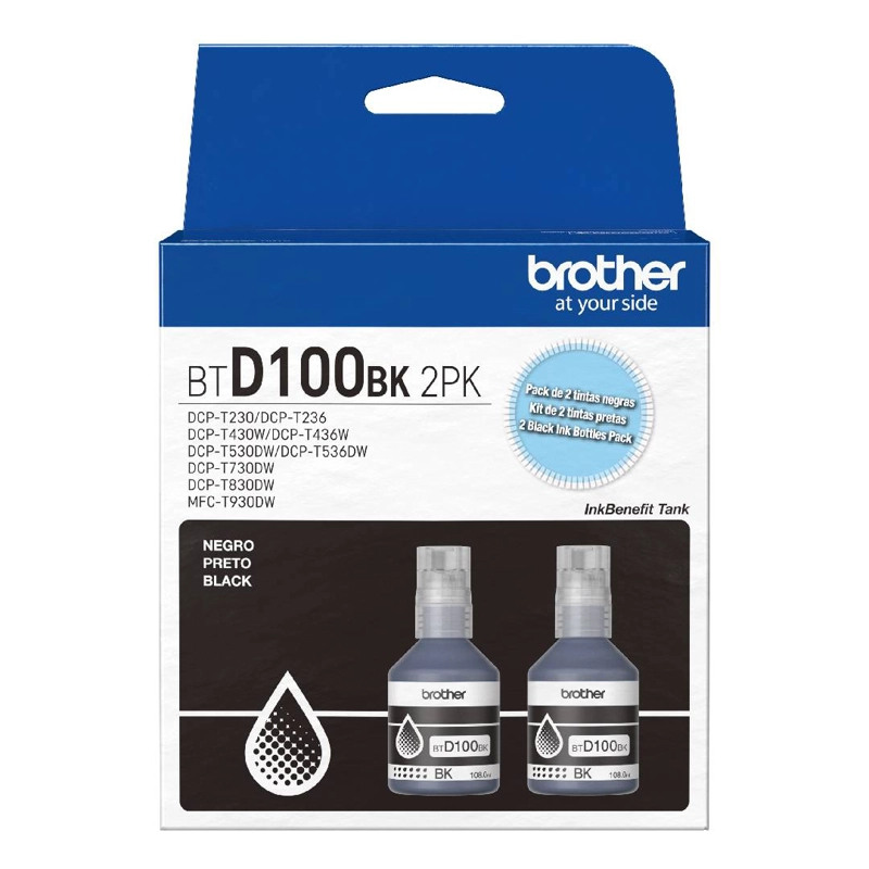PACK 2 TINTAS BROTHER BTD100BK NEGRO - 1
