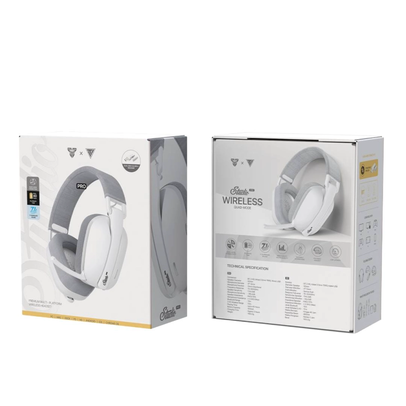 AUDIFONOS FANTECH STUDIO PRO WHG03P WHITE EDITION WIRELESS - 8