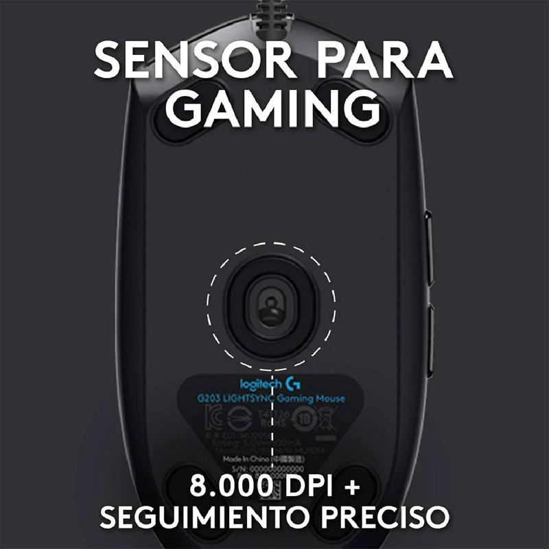 MOUSE GAMER LOGITECH G203 LIGHTSYNC NEGRO - 2