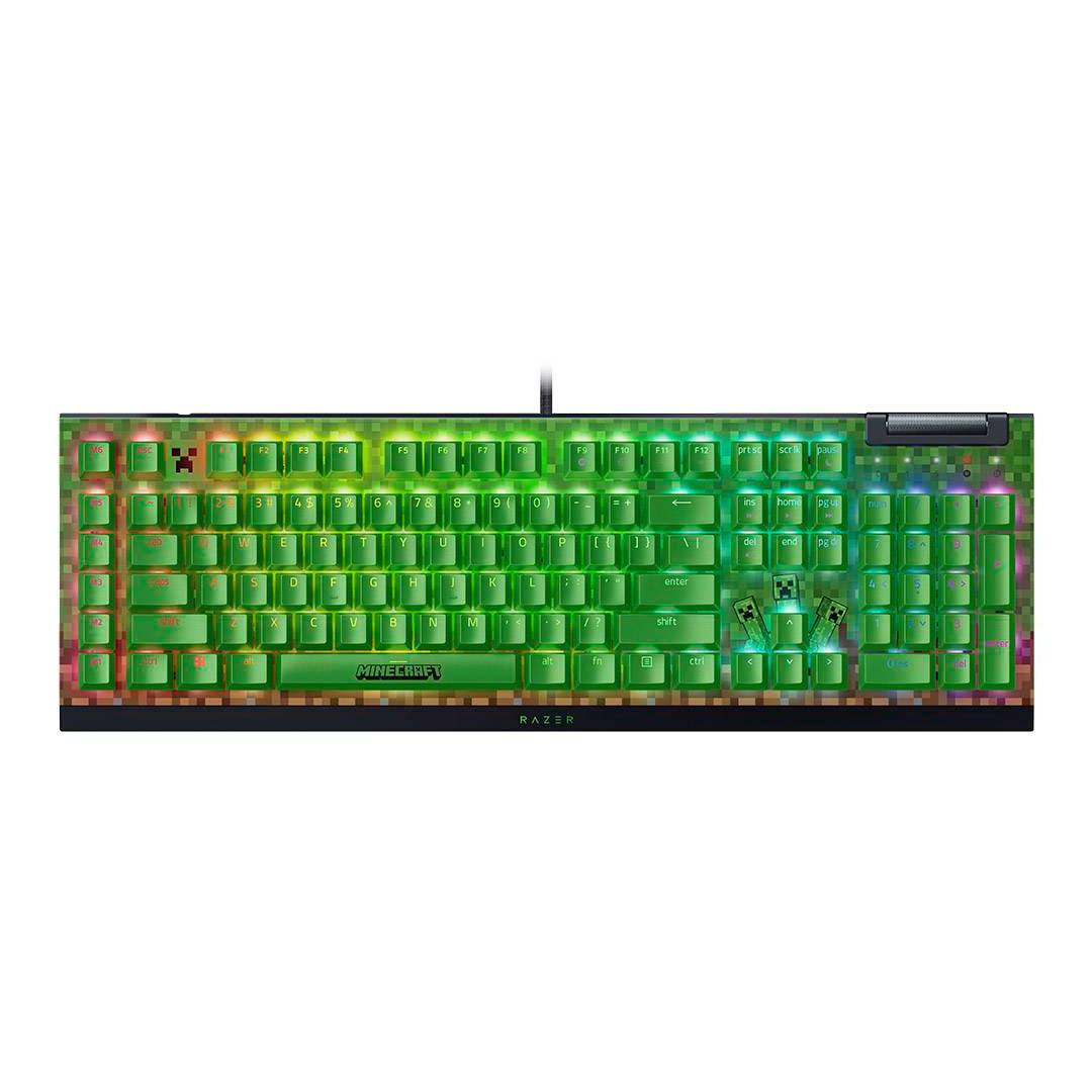 TECLADO GAMER RAZER BLACKWIDOW V4 X MINECRAFT EDITION