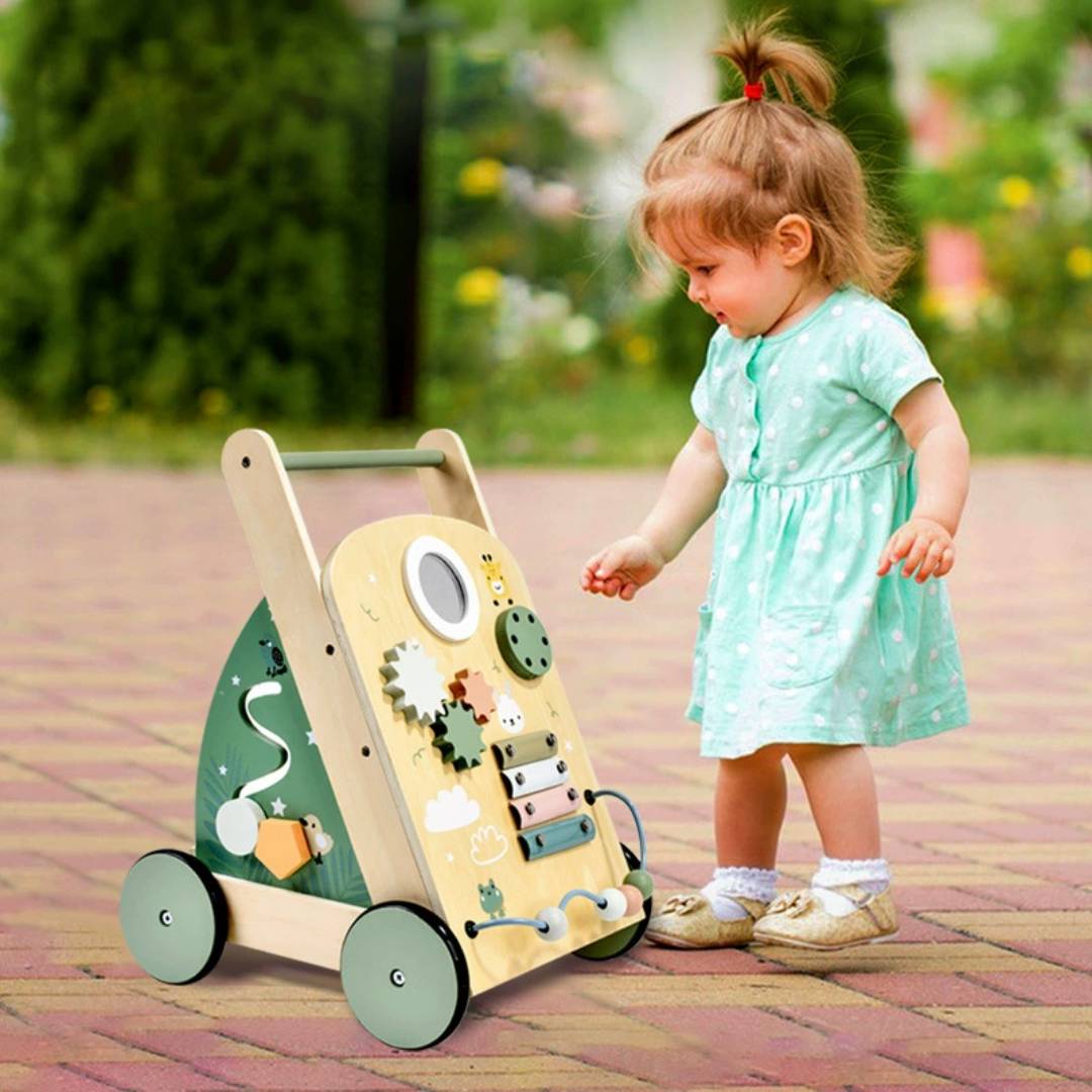 ANDADOR CORREPASILLOS DE MADERA MONTESSORI BEBE DIDACTICO - 2