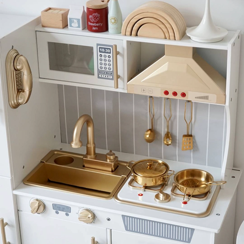 COCINA DE MADERA PARA NIÑOS, INTERACTIVA, INCLUYE ACCESORIOS - 5