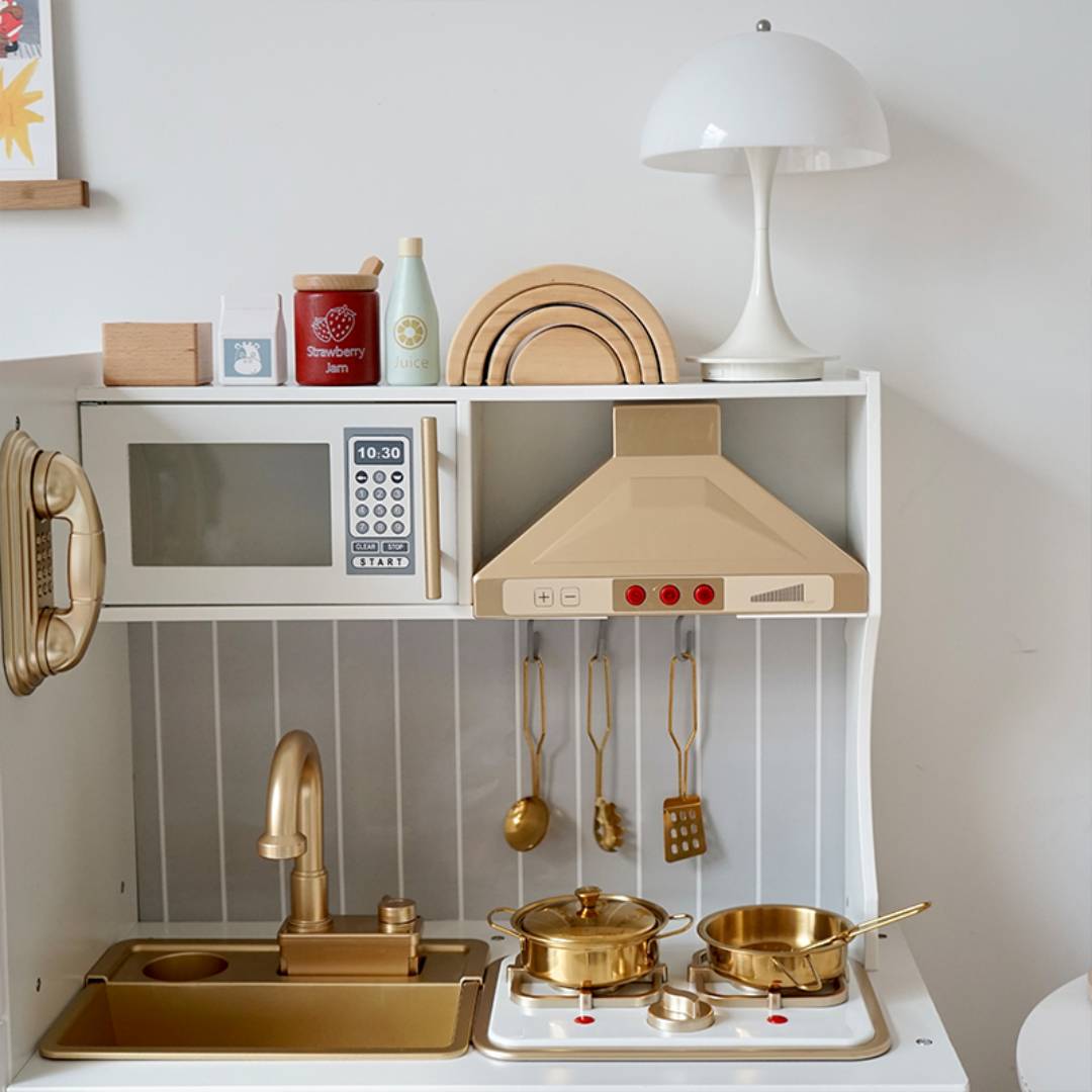 COCINA DE MADERA PARA NIÑOS, INTERACTIVA, INCLUYE ACCESORIOS - 6