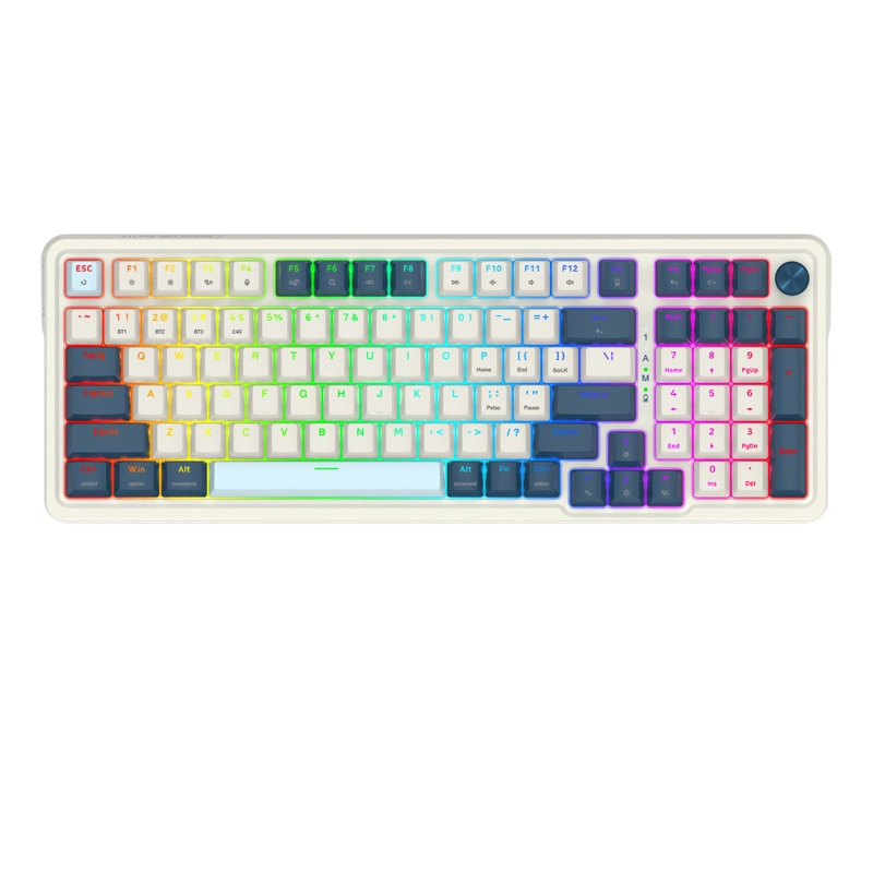 TECLADO REDRAGON EISA PRO K686SP-RGB-PRO-SP BLANCO Y AZUL - 1