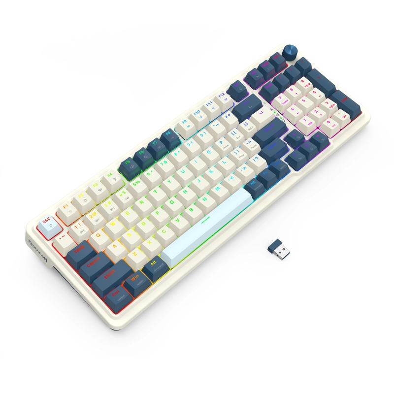 TECLADO REDRAGON EISA PRO K686SP-RGB-PRO-SP BLANCO Y AZUL - 6