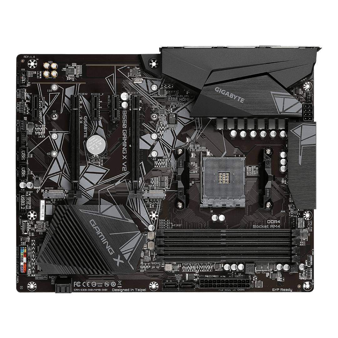 PLACA MADRE GIGABYTE B550 GAMING X V2, ATX, AM4, DDR4 - 3