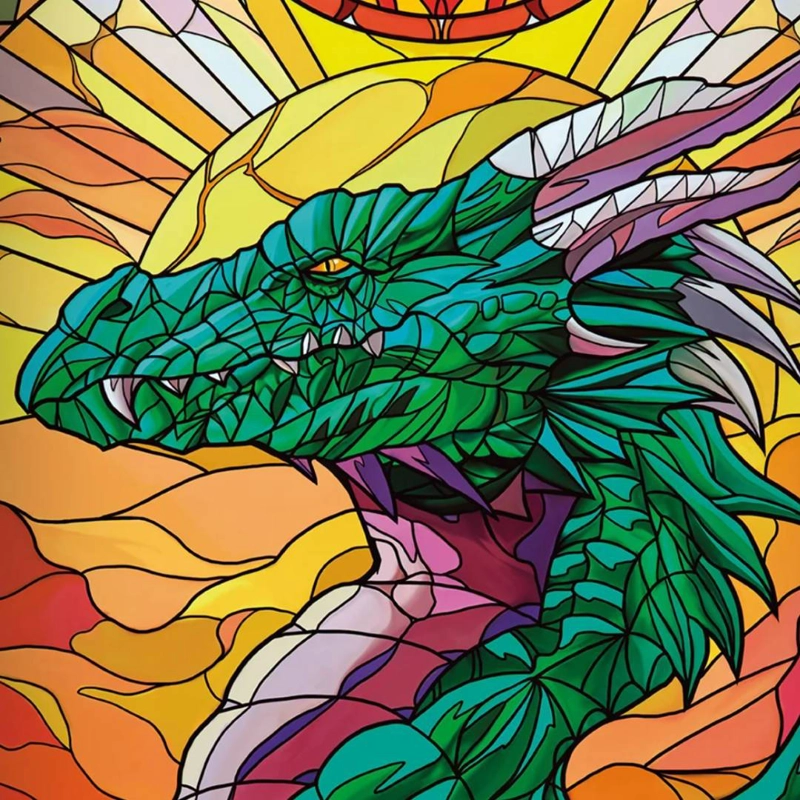 PLAYMAT TOPDECK COLECCION VITRALES - DRAGON VERDE - 3