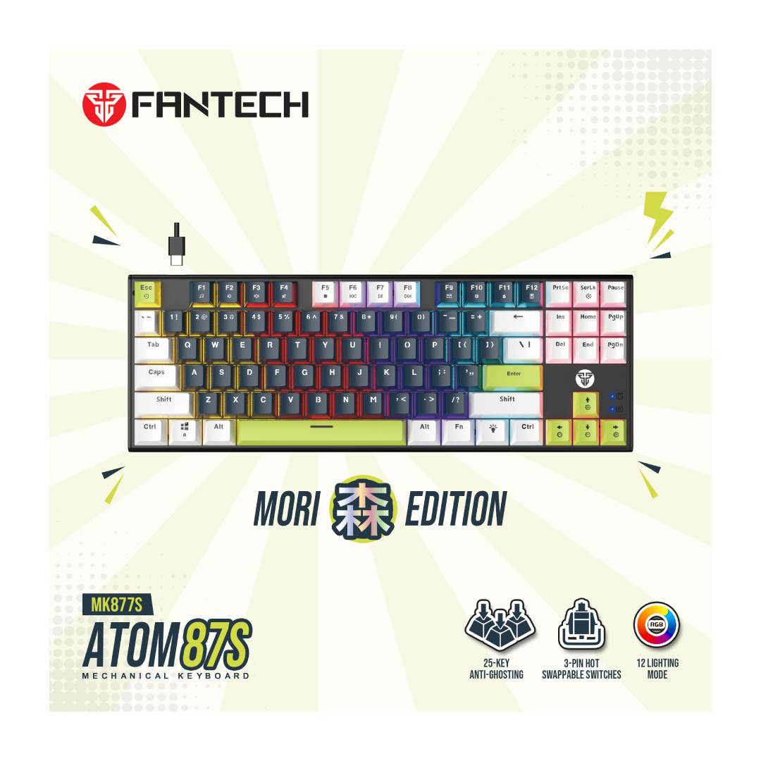 TECLADO FANTECH MK877S ATOM87S MORI BLUE (SWITCH TARO) - 5
