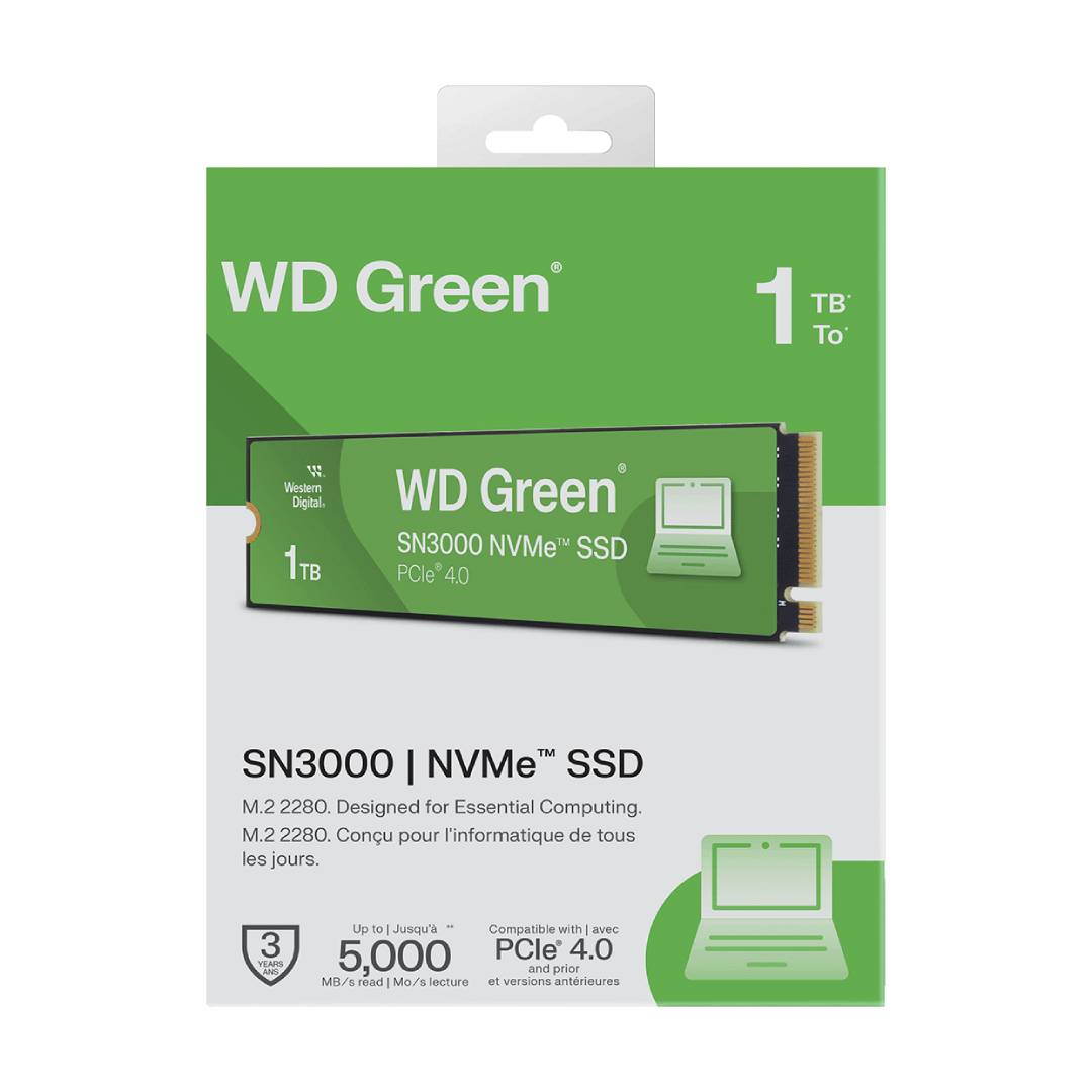 DISCO DURO SSD WD GREEN SN3000 1TB M.2 2280 NVME PCIE 4.0 - 3