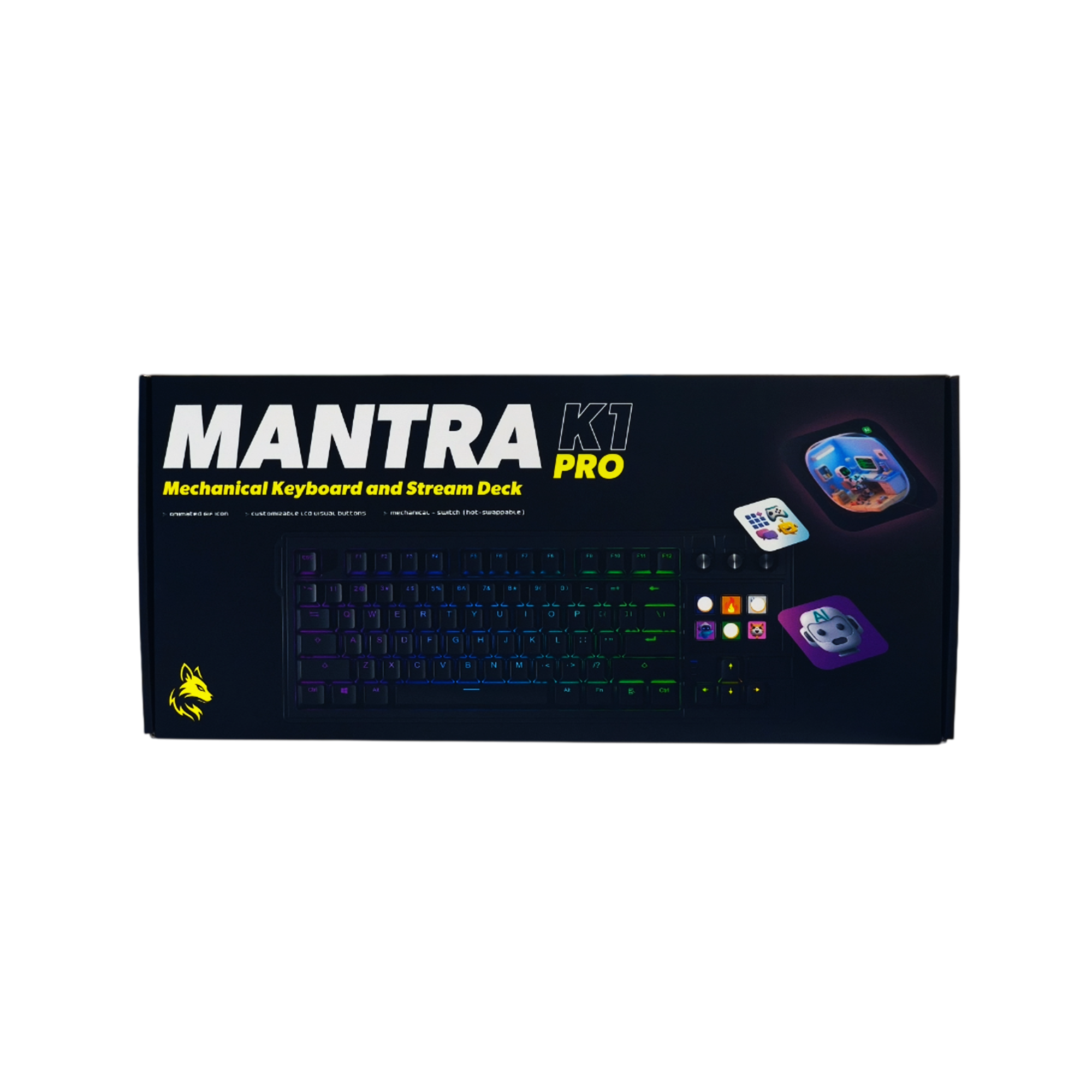 TECLADO EXODIA MANTRA K1 CON STREAMDECK NEGRO SW RED RGB - 3