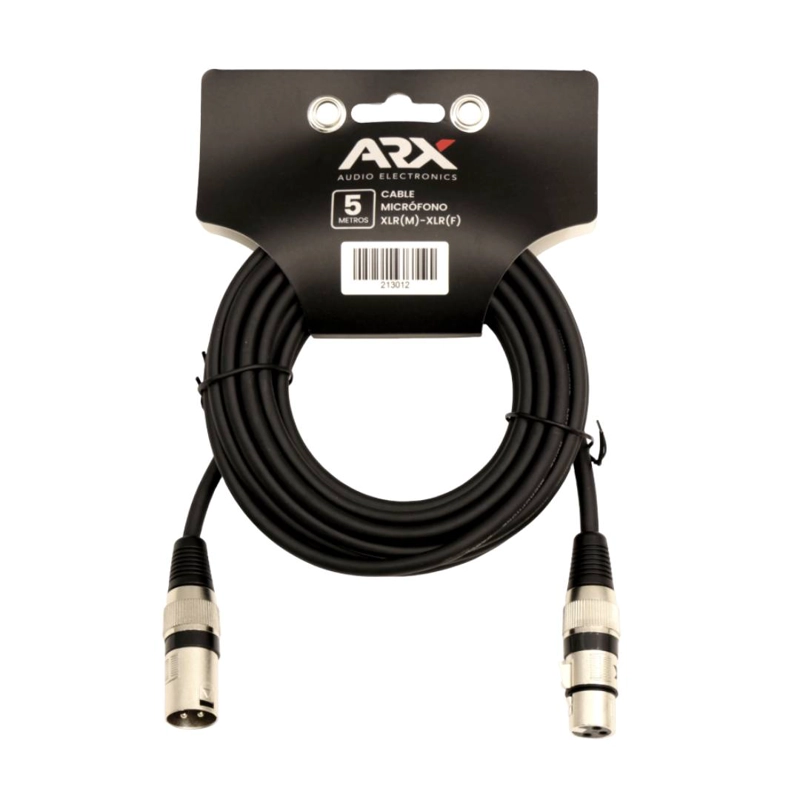 CABLE XLR PARA MICROFONO XLR(M) - XLR(F) 5 METROS ARX - 1