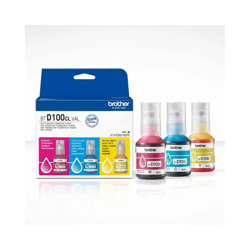 PACK DE TINTAS BROTHER BTD100CL 3PK CYAN-MAGENTA-YELLOW - 3